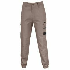 DNC 3376 Slimflex Tradie Cargo Pants Elastic Cuffs_ Khaki