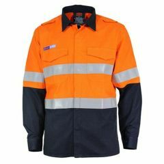 DNC 3445 Inherent FR PPE1 Two Tone Long Sleeve Shirt_ Orange_Navy