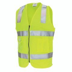 DNC 3507 Hoop _ Shoulder Reflective Polyester Safety Vest_ Clear 