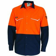 DNC 3586 150gsm Ripstop Cotton Drill Shirt_ Long Sleeve_ Orange_N