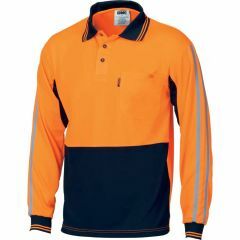 DNC 3756 Cool_Breathe Stripe Polyester Polo Shirt_ Long Sleeve_ O