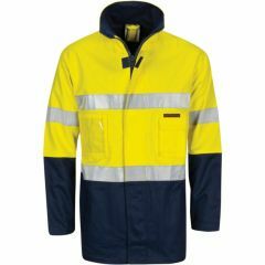 DNC 3767 311gsm Hoop Reflective Cotton Drill 2_in_1 Jacket_ Yello