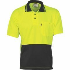 DNC 3811 Polyester Polo Shirt_ Short Sleeve_ Yellow_Black