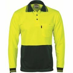 DNC 3813 Polyester Polo Shirt_ Yellow_Bottle_ Long Sleeve