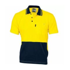 DNC 3845 Vented Cotton Jersey Polo Shirt_ Short Sleeve_ Yellow_Na