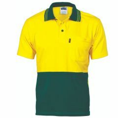 DNC 3845 Vented Cotton Jersey Polo Shirt_ Yellow_Bottle_ Short Sl