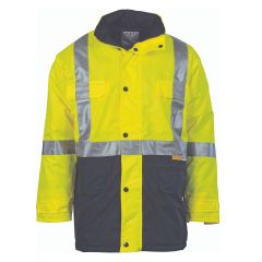 DNC 3863 300D H Style Reflective Long Quilted Jacket_ Yellow