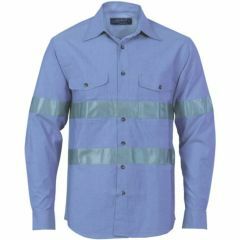 DNC 3889 155gsm Hoop Reflective Cotton Chambray Shirt_ Blue