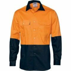 DNC 3981 190gsm Vented Cotton Drill Shirt_ Long Sleeve_ Org_Navy