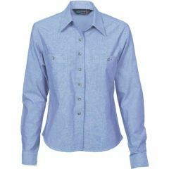 DNC 4106 155gsm Ladies Twin Pocket Cotton Chambray Shirt_ Long Sl
