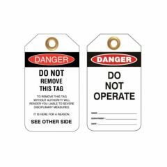 Danger Do Not Operate Tag _ Heavy Duty PVC_ Pack_25