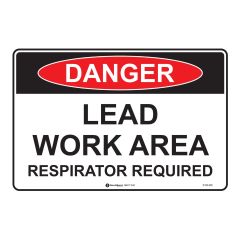 Danger Lead Work Area_ Respirator Required_ 600 x 400mm Corflute