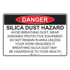 Danger Silica Dust Hazard_ Avoid Breathing Dust