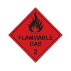Dangerous Goods Labels_ Flammable Gas 2_ 50x50mm_ Roll of 1000