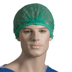 Disposable Crimped Hair Net_ Green_ Carton of 1000Disposable Crim