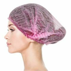 Disposable Crimped Hair Net_ Pink_ Carton of 1000