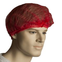 Disposable Crimped Hair Net_ Red_ Carton of 1000