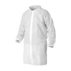 Disposable Lab Coat without Pockets_ White_ Carton of 100