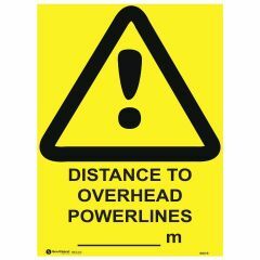 Distance to Overhead Powerlines ___mtrs Sign
