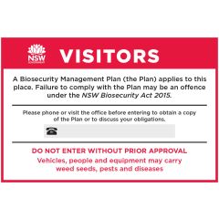 Farm Biosecurity _Compliant in NSW_ Sign