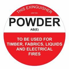 Fire Extinguisher Marker  Powder AB E White Sign