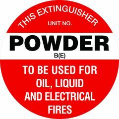 Fire Extinguisher Marker Powder B_E_ _White_ Sign