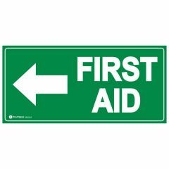 First Aid with Left Arrow Sign
