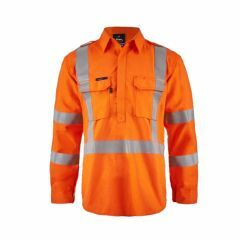 FlameBuster HRC2 Mens HiVis Orange Close Front Shirt w_ Gusset Sl