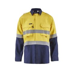 FlameBuster HRC2 Mens HiVis Reflective Open Front Shirt w_ Gusset