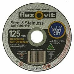 Flexovit 125mm x 1_6mm x 22mm Mega Inox Stainless Steel Flat Ultr