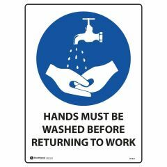Hands Must be Washed Before Returning to Work Sign