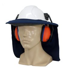 Hard Hat Brim to suit Earmuff _ with Neck Flap_ Navy