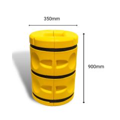 Heavy Duty HDPE Column Protector Kit_ Yellow_ 350mm Outer x 100mm