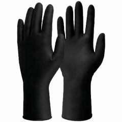 Heavy Duty Nitrile Powder Free Disposable Gloves_ Black_ Box of 100