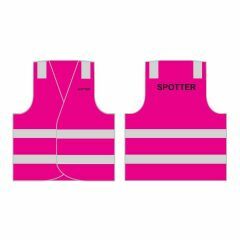 HiVis Vest With Reflective Tape_ Pink with Spotter Print Front _ Rear _ 2XL