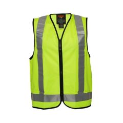 HiVis Vest with X Back Tape_ ZIP FRONT _ Tail Flap_ Yellow