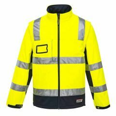 Huski Chassis HiVis Soft Shell Jacket with Removable Sleeves_ Yel
