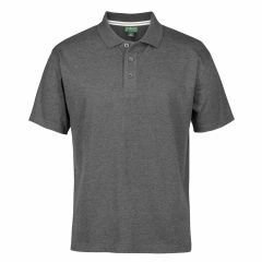 JB's 100_ Cotton Jersey Short Sleeve Polo_ Charcoal Marle