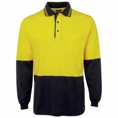 JB's 6CPHL Cotton Jersey Polo Shirt_ Long Sleeve_ Yellow_Navy