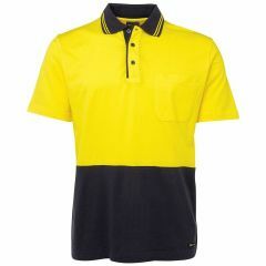 JB's 6CPHV Cotton Jersey Polo Shirt_ Short Sleeve_ Yellow_Navy