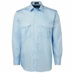 JB's 6E 65_35_ Polyester Cotton Epaulette Shirt_ Long Sleeve_ Blu