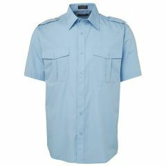JB's 6E 65_35_ Polyester Cotton Epaulette Shirt_ Short Sleeve_ Bl