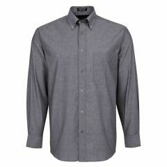 JB's Fine Chambray Shirt_ Charcoal_ Long Sleeve