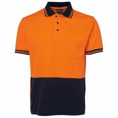 JB's HiVis Cotton Back Polo Shirt_ Orange_Navy_ Short Sleeve