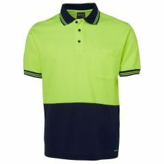 JB's HiVis Cotton Back Polo Shirt_ Yellow_Navy_ Short Sleeve