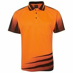 JB's HiVis Rippa Polyester Polo Shirt_ Short Sleeve_ Orange_Black
