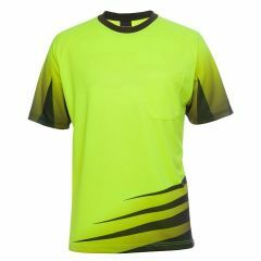 JB's HiVis Rippa Polyester Tee Shirt_ Short Sleeve_ Lime_Black