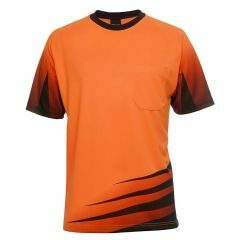 JB's HiVis Rippa Polyester Tee Shirt_ Short Sleeve_ Orange_Black