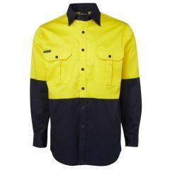 JB's HiVis Two Tone Cotton Drill Shirt 190GSM _ Long Sleeve_ Yell