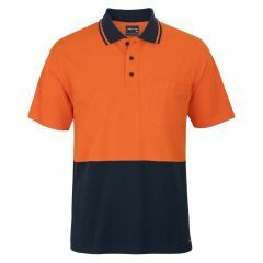 JB's Hi Vis Cotton Pique Short Sleeve Polo_ Orange_Navy